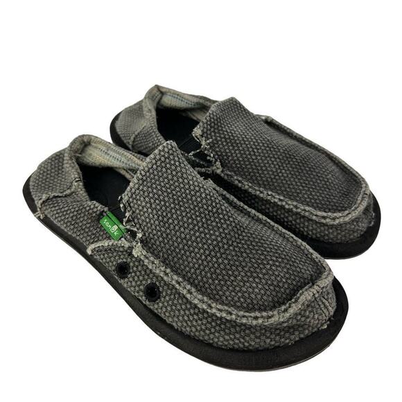 Sanuk Vagabond Canvas Slip-Ons Casual Boys Size 2 Shoes - Picture 1 of 7